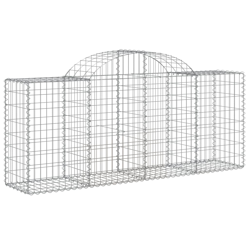 vidaXL Arched Gabion Baskets 5 pcs 78.7"x19.7"x31.5"/39.4" Galvanized Iron-0