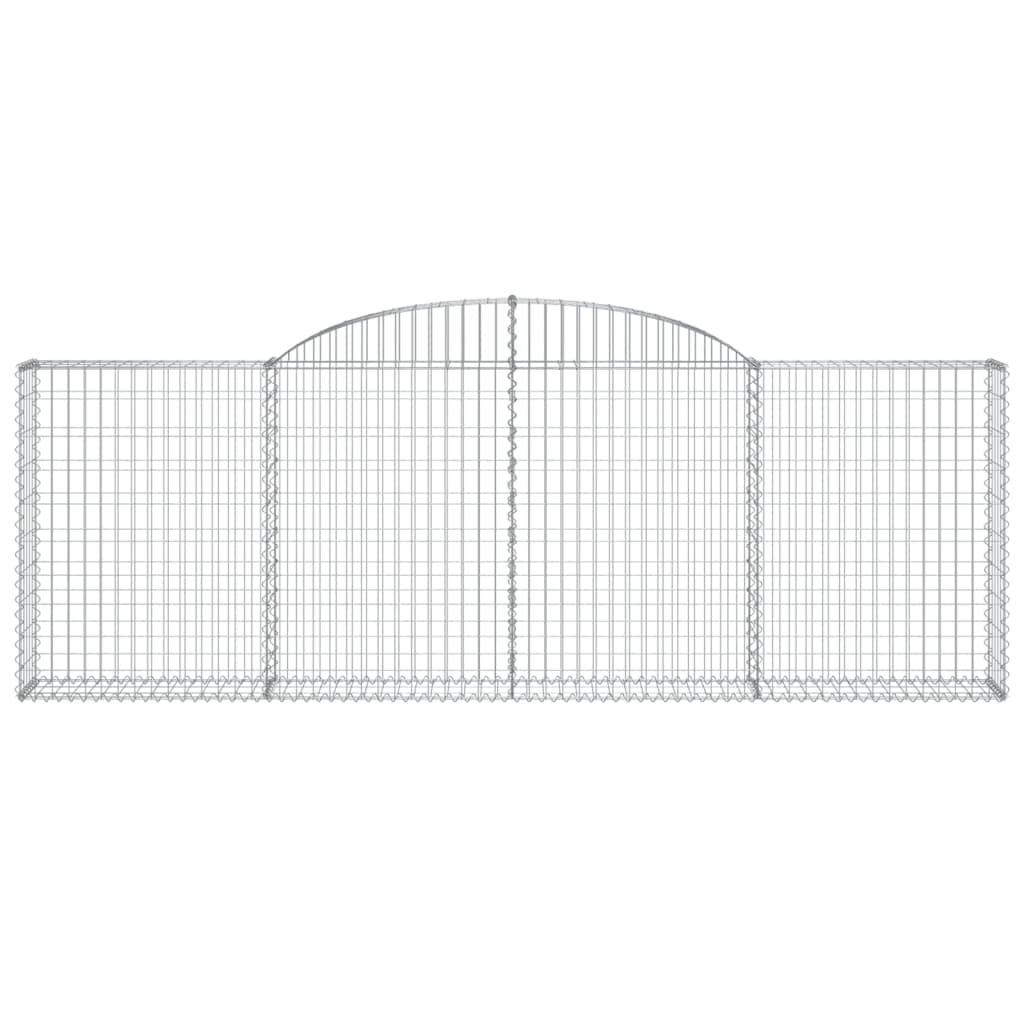 vidaXL Arched Gabion Baskets 3 pcs 118.1"x11.8"x39.4"/47.2" Galvanized Iron-4