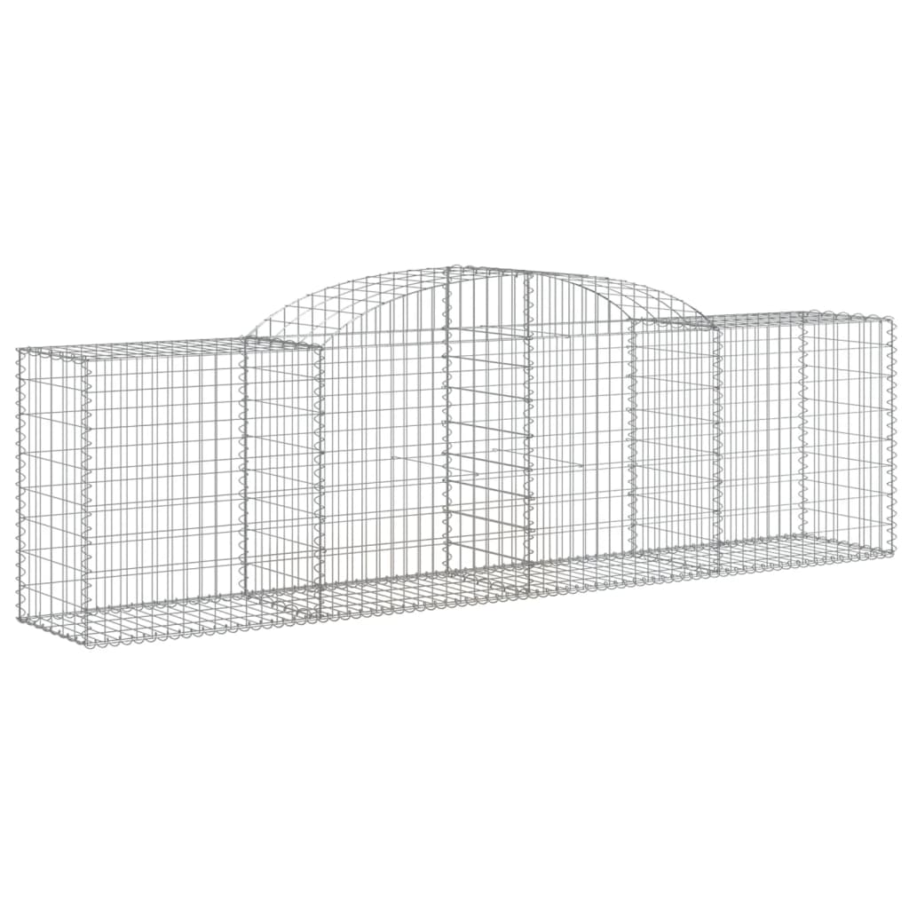 vidaXL Arched Gabion Baskets 3 pcs 118.1"x19.7"x31.5"/39.4" Galvanized Iron-0