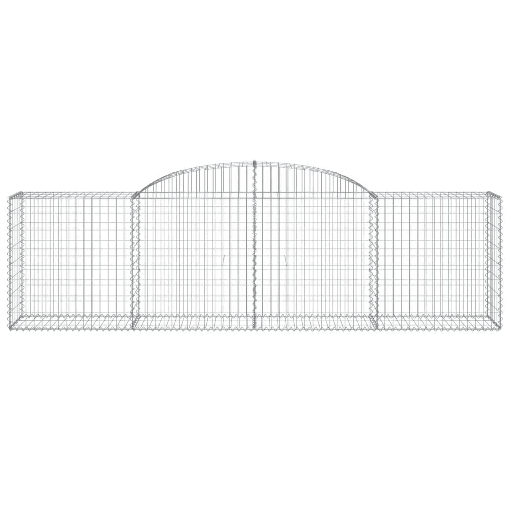 vidaXL Arched Gabion Baskets 3 pcs 118.1"x19.7"x31.5"/39.4" Galvanized Iron-4