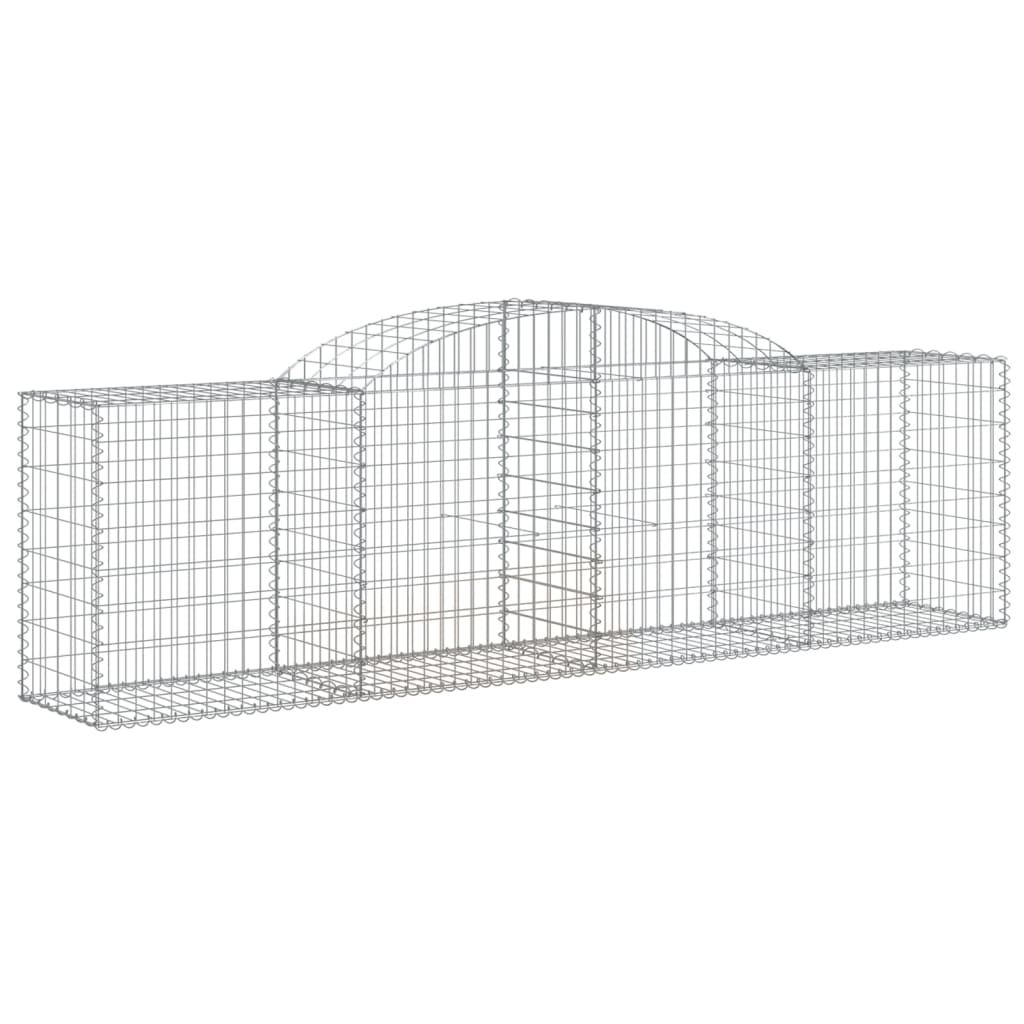 vidaXL Arched Gabion Baskets 4 pcs 118.1"x19.7"x31.5"/39.4" Galvanized Iron-0