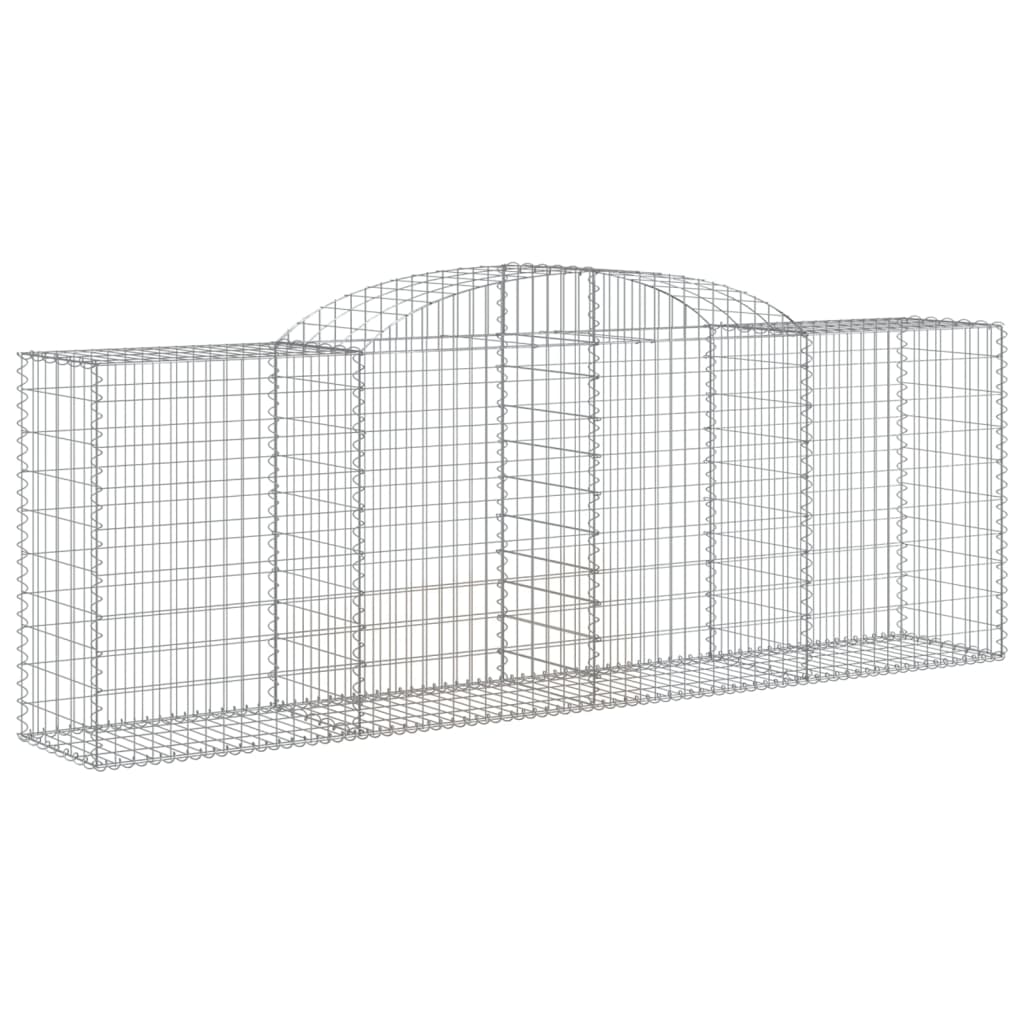 vidaXL Arched Gabion Baskets 3 pcs 118.1"x19.7"x39.4"/47.2" Galvanized Iron-0