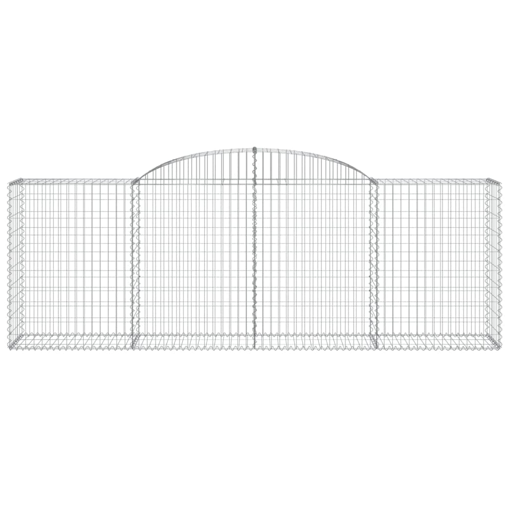 vidaXL Arched Gabion Baskets 3 pcs 118.1"x19.7"x39.4"/47.2" Galvanized Iron-4