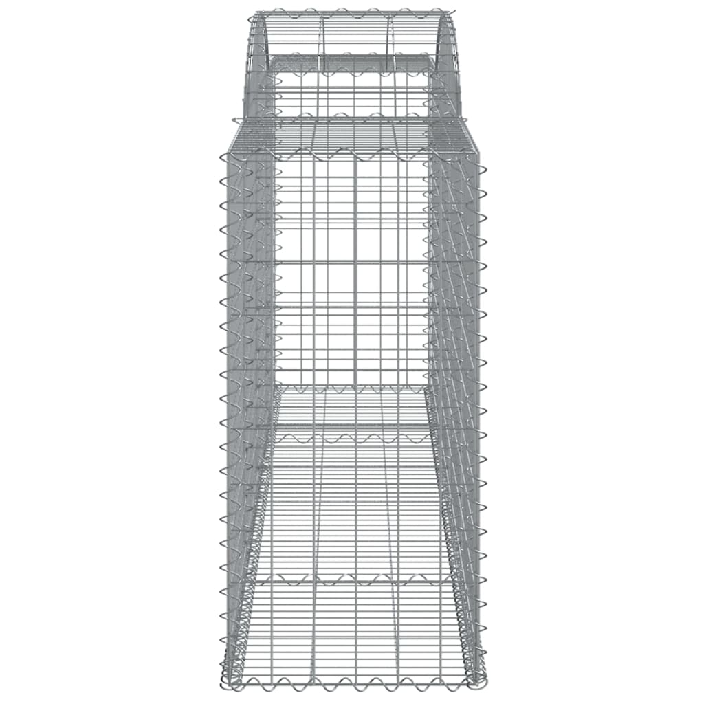 vidaXL Arched Gabion Baskets 4 pcs 118.1"x19.7"x39.4"/47.2" Galvanized Iron-5