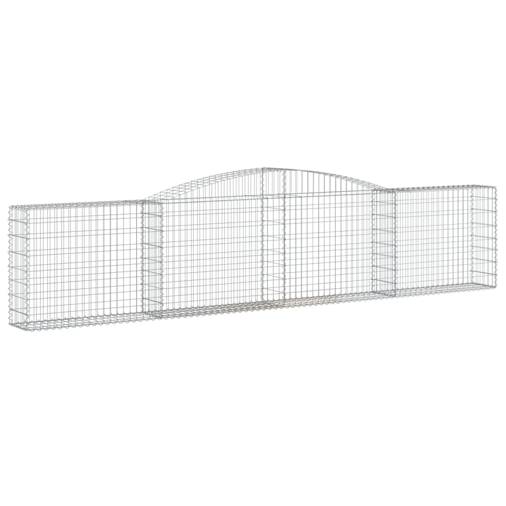 vidaXL Arched Gabion Baskets 3 pcs 157.5"x11.8"x31.5"/39.4" Galvanized Iron-0