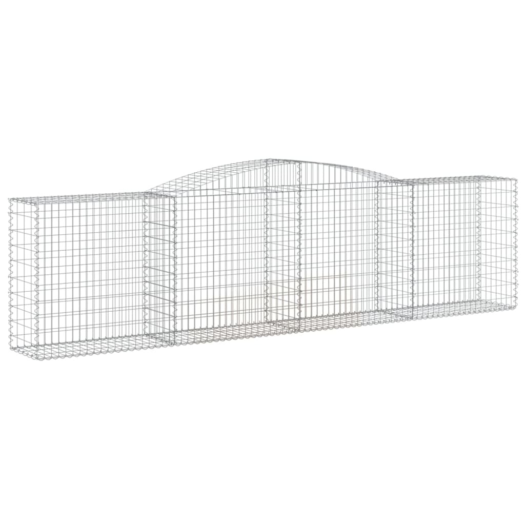 vidaXL Arched Gabion Baskets 3 pcs 157.5"x19.7"x39.4"/47.2" Galvanized Iron-0