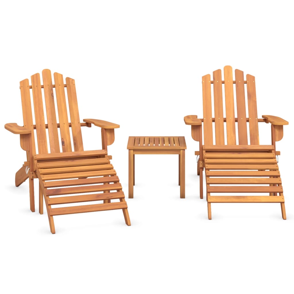 vidaXL 3 Piece Adirondack Patio Lounge Set Solid Wood Acacia-1