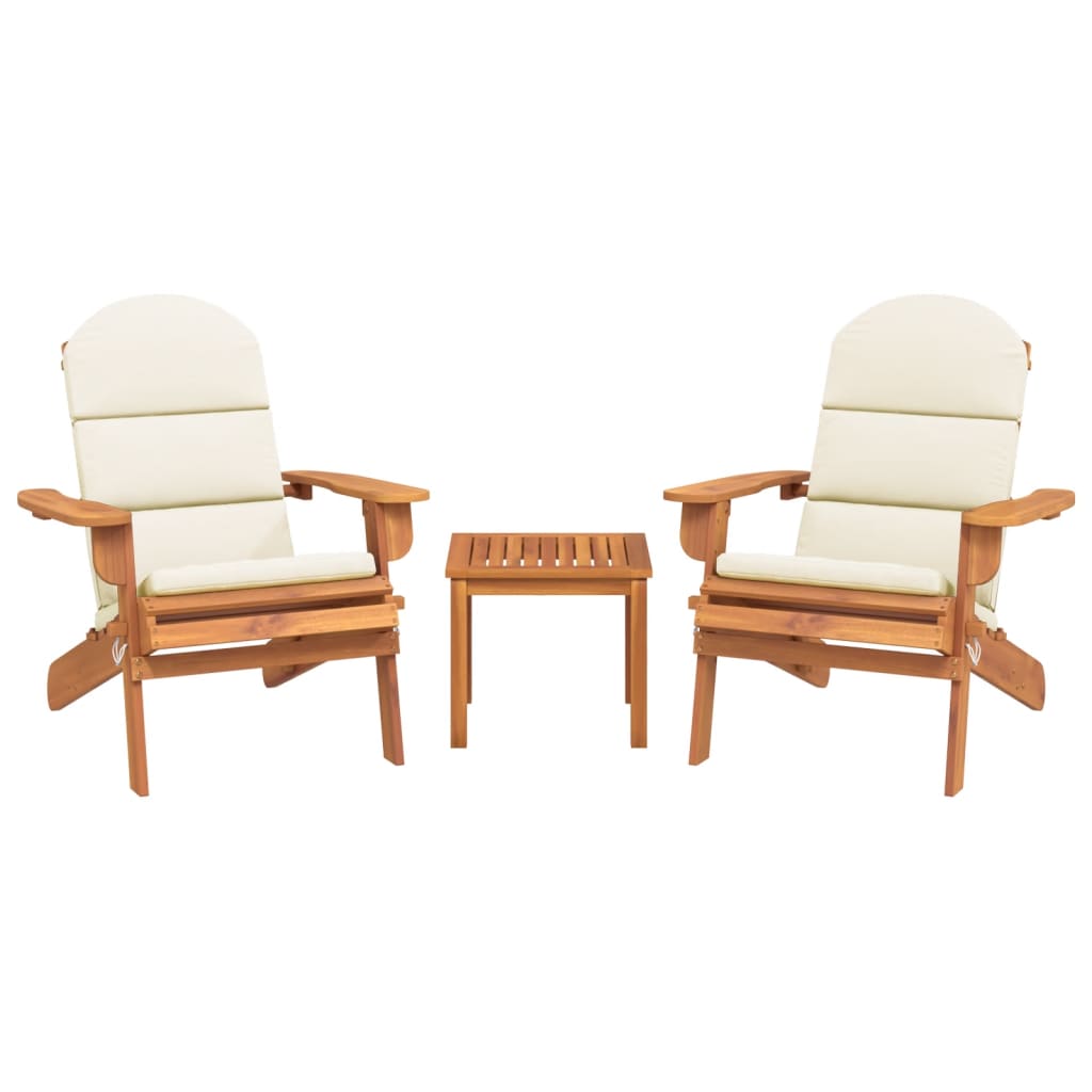 vidaXL 3 Piece Adirondack Patio Lounge Set Solid Wood Acacia-2