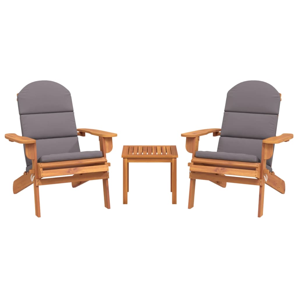 vidaXL 3 Piece Adirondack Patio Lounge Set Solid Wood Acacia-1