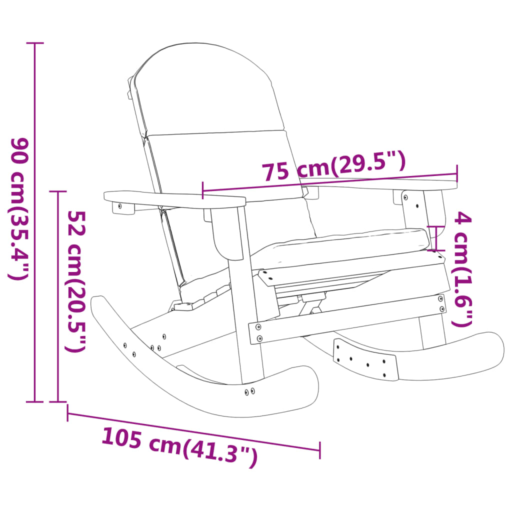 vidaXL 3 Piece Adirondack Patio Lounge Set Solid Wood Acacia-4