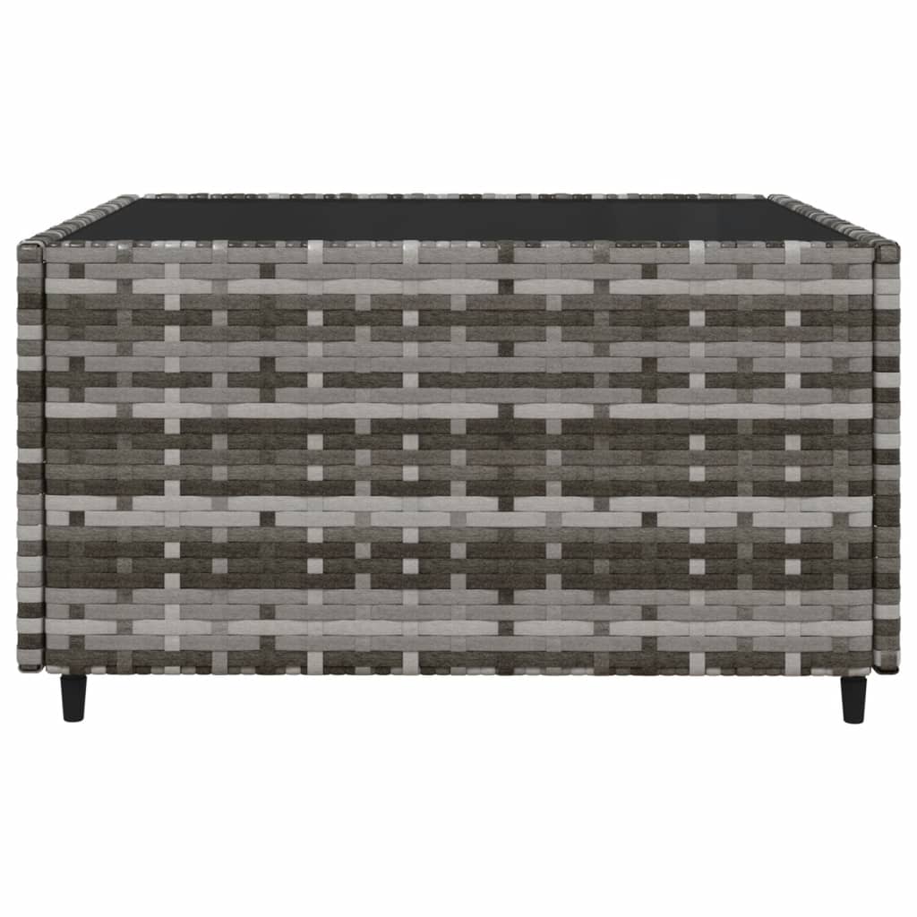 vidaXL 4 Piece Patio Lounge Set with Cushions Gray Poly Rattan-7