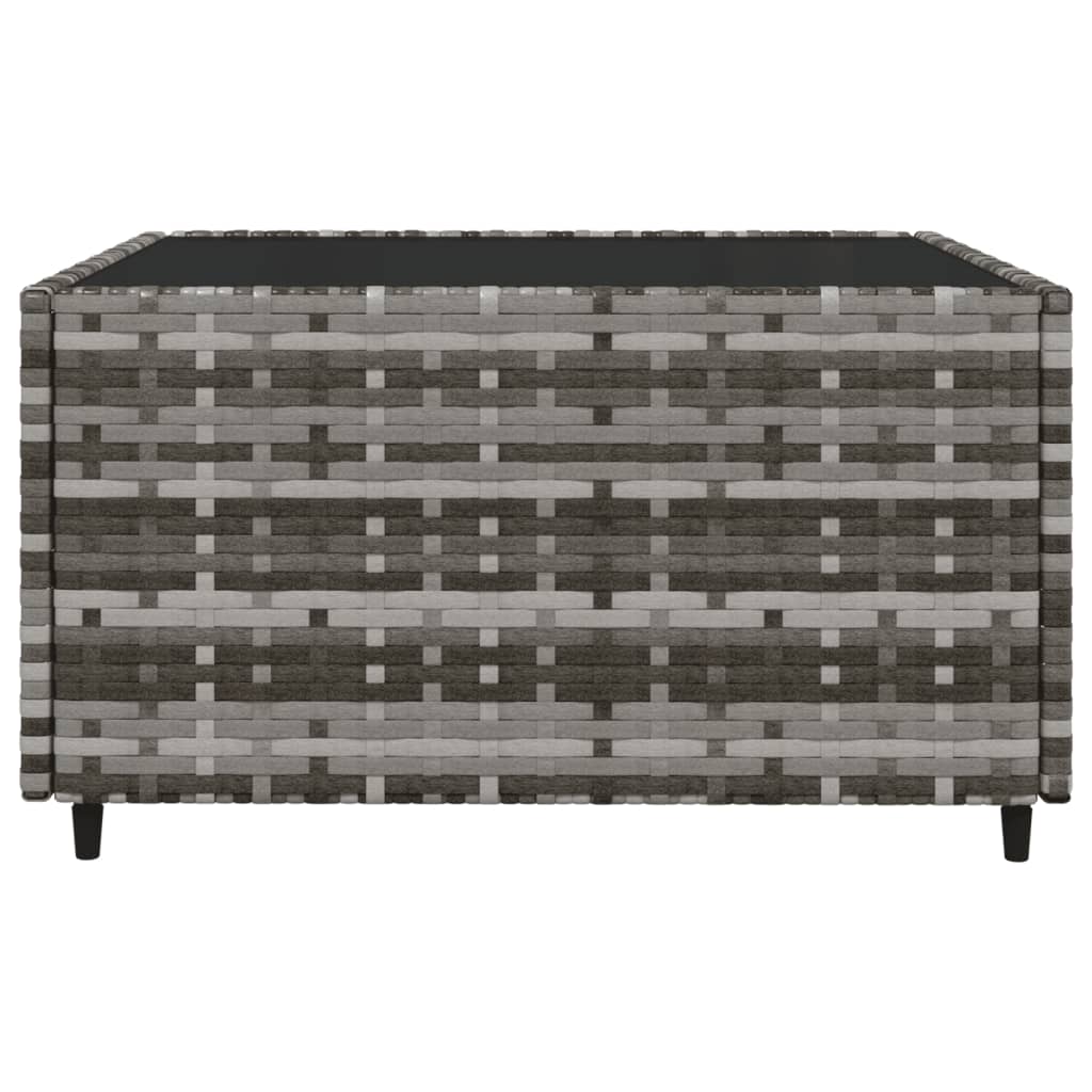 vidaXL 3 Piece Patio Lounge Set with Cushions Gray Poly Rattan-5