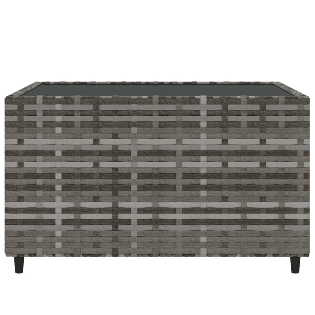 vidaXL 4 Piece Patio Lounge Set with Cushions Gray Poly Rattan-7