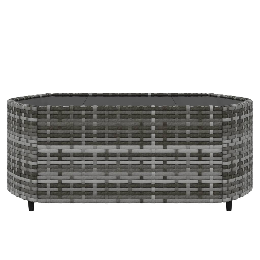 vidaXL 3 Piece Patio Lounge Set with Cushions Gray Poly Rattan-6