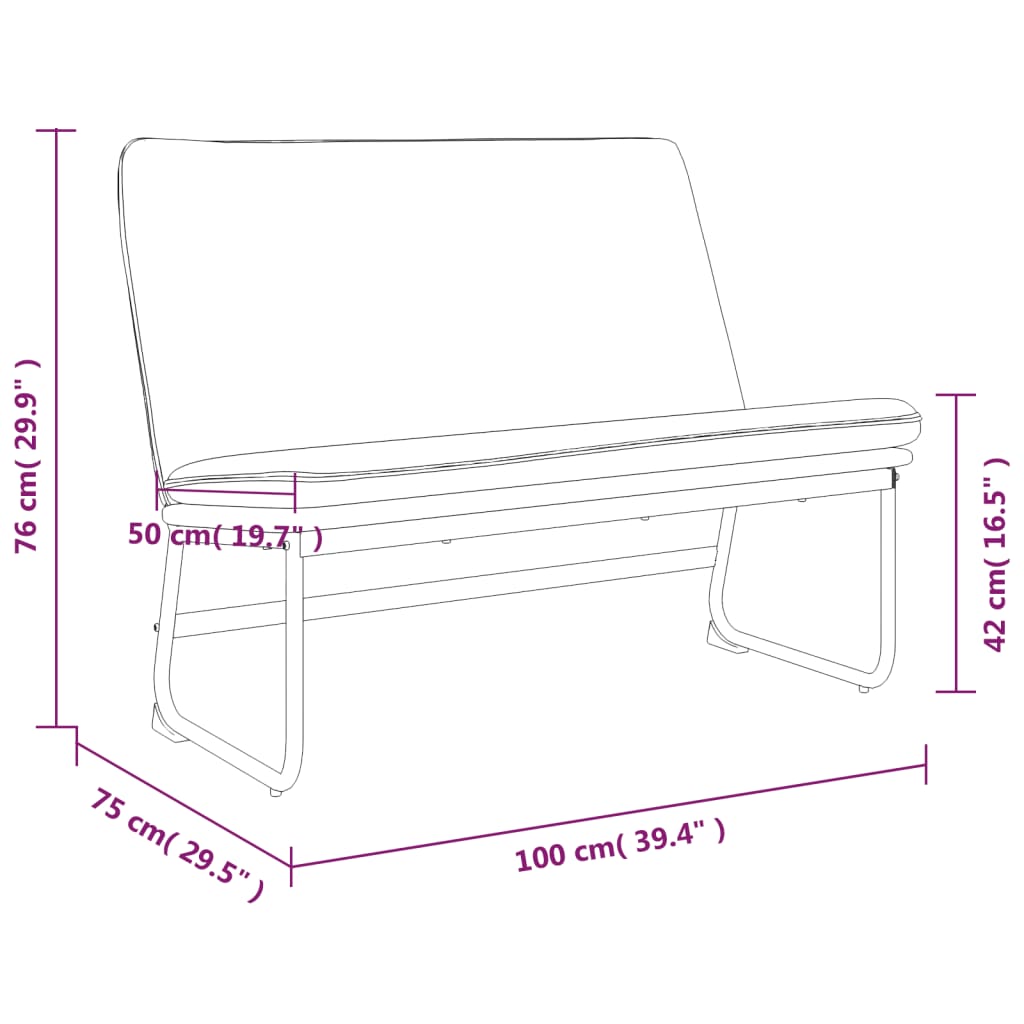 vidaXL Bench Dark Gray 39.4"x29.5"x29.9" Fabric-1