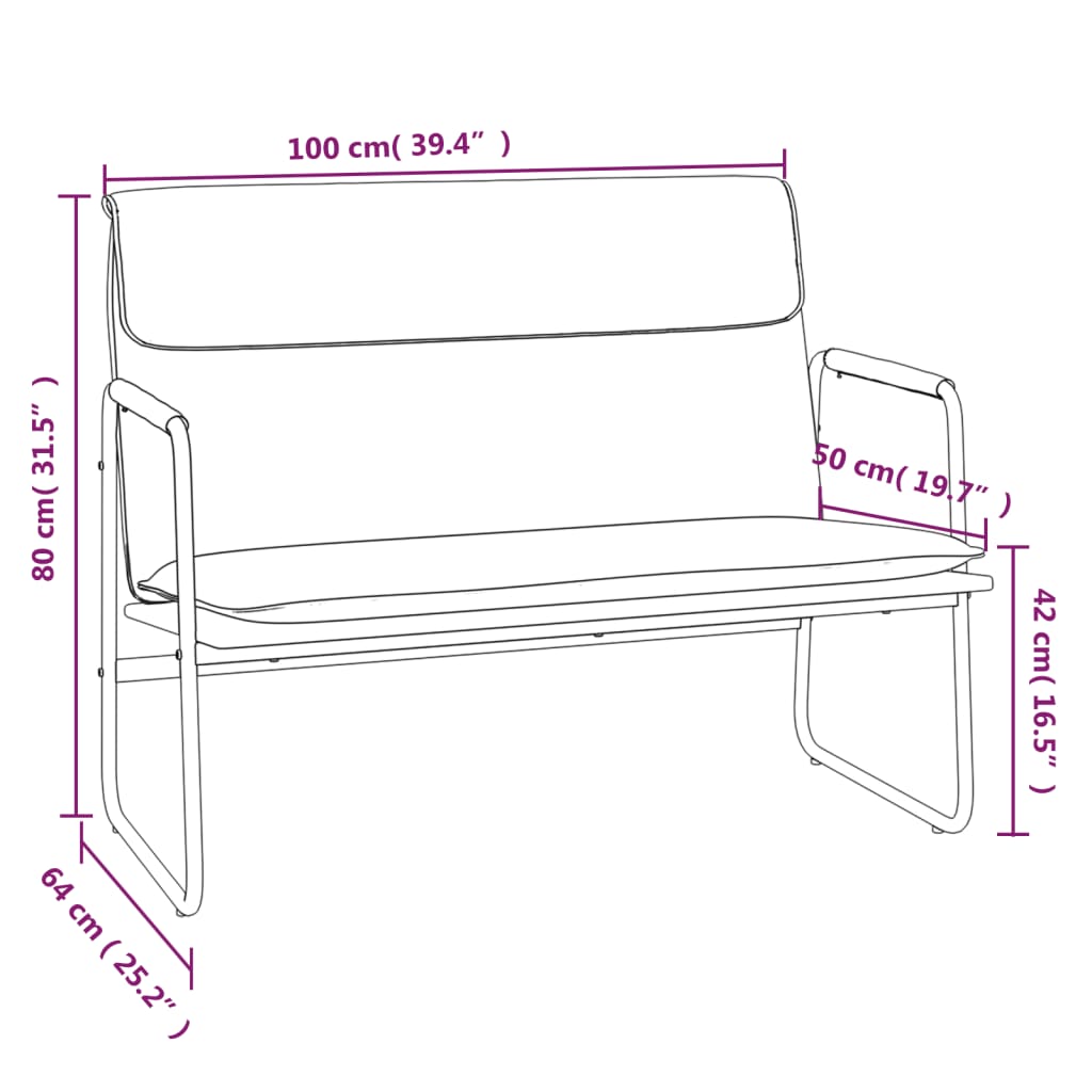 vidaXL Bench Dark Gray 39.4"x25.2"x31.5" Fabric-1