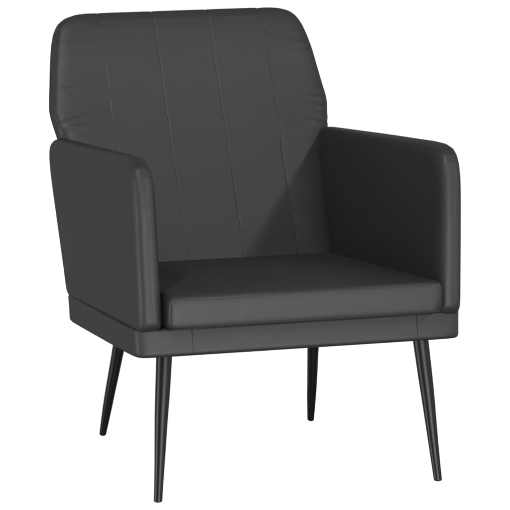 vidaXL Armchair Black 24"x30.7"x31.5" Faux Leather-8