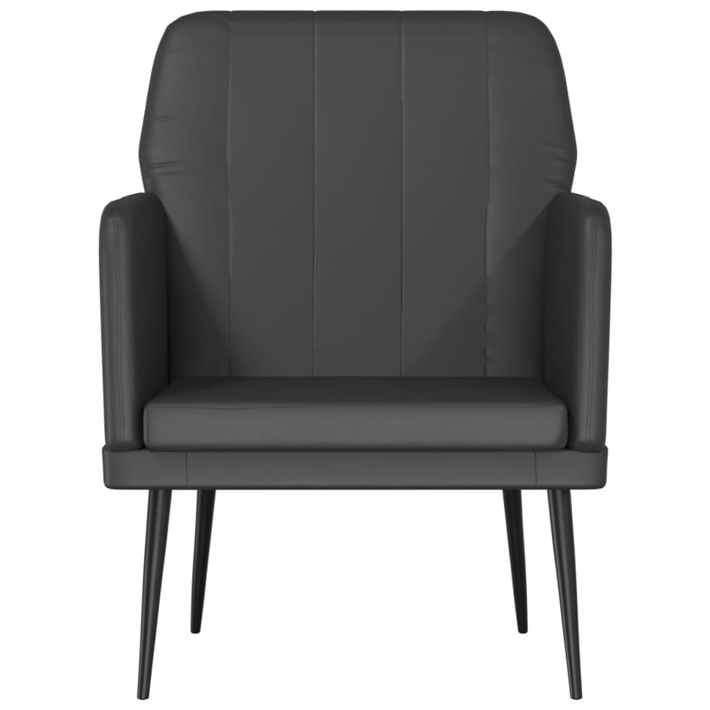 vidaXL Armchair Black 24"x30.7"x31.5" Faux Leather-2