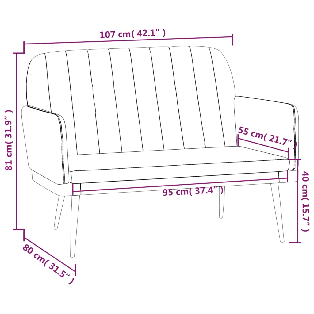 vidaXL Bench Black 42.1"x31.5"x31.9" Faux Leather-6