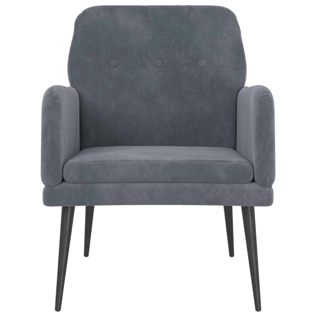 vidaXL Armchair Dark Gray 24.4"x31.1"x31.1" Velvet-1