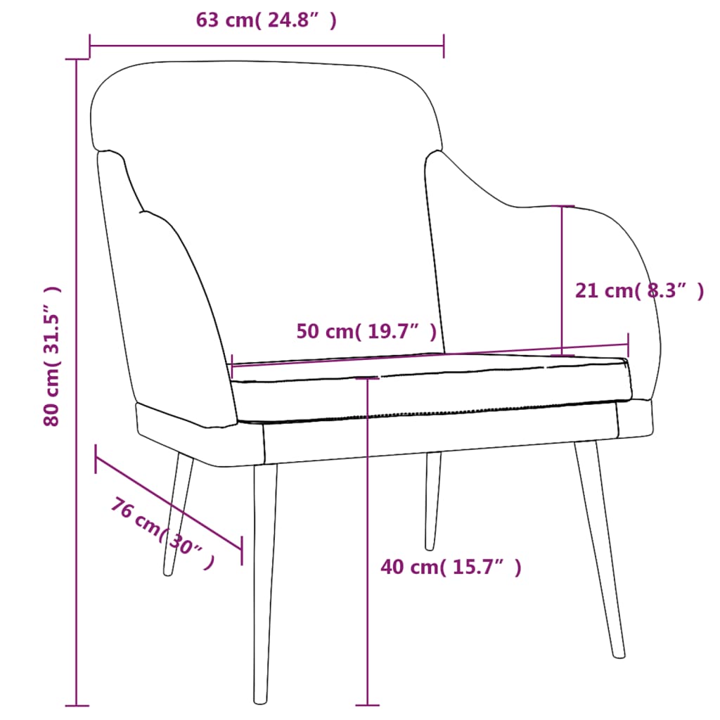 vidaXL Accent Chair with Arms Sofa Side Chair for Living Room Bedroom Velvet-1