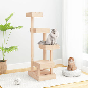 vidaXL Cat Tree Tall Large Activity Center Tower Furniture Solid Wood Pine-4