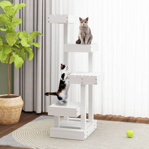 vidaXL Cat Tree Tall Large Activity Center Tower Furniture Solid Wood Pine-3