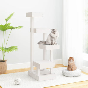 vidaXL Cat Tree Tall Large Activity Center Tower Furniture Solid Wood Pine-1