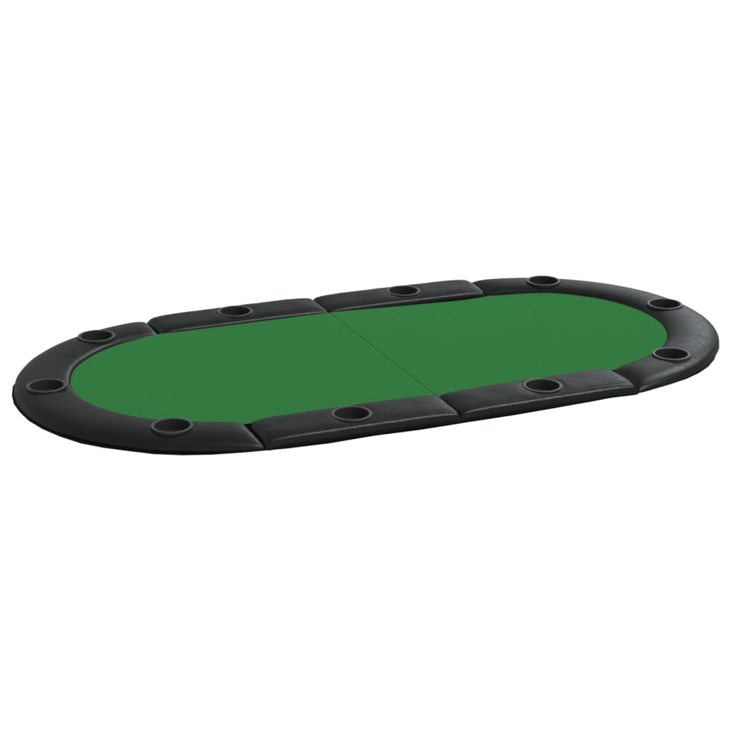 vidaXL 10-Player Folding Poker Tabletop Oval Card Gaming Table Blue/Green-5