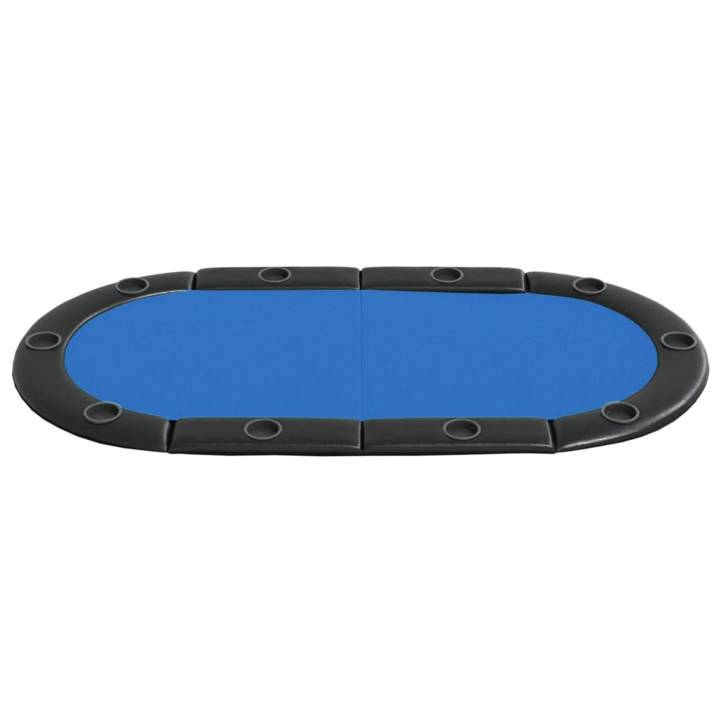 vidaXL 10-Player Folding Poker Tabletop Oval Card Gaming Table Blue/Green-10