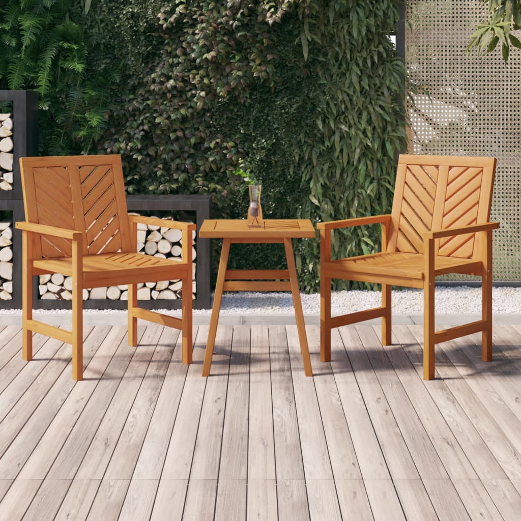 vidaXL 3 Piece Patio Lounge Set Solid Wood Acacia-0