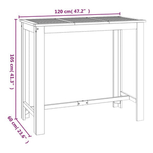 vidaXL Bar Table Outdoor Pub Patio Counter Height Table Solid Wood Acacia-1