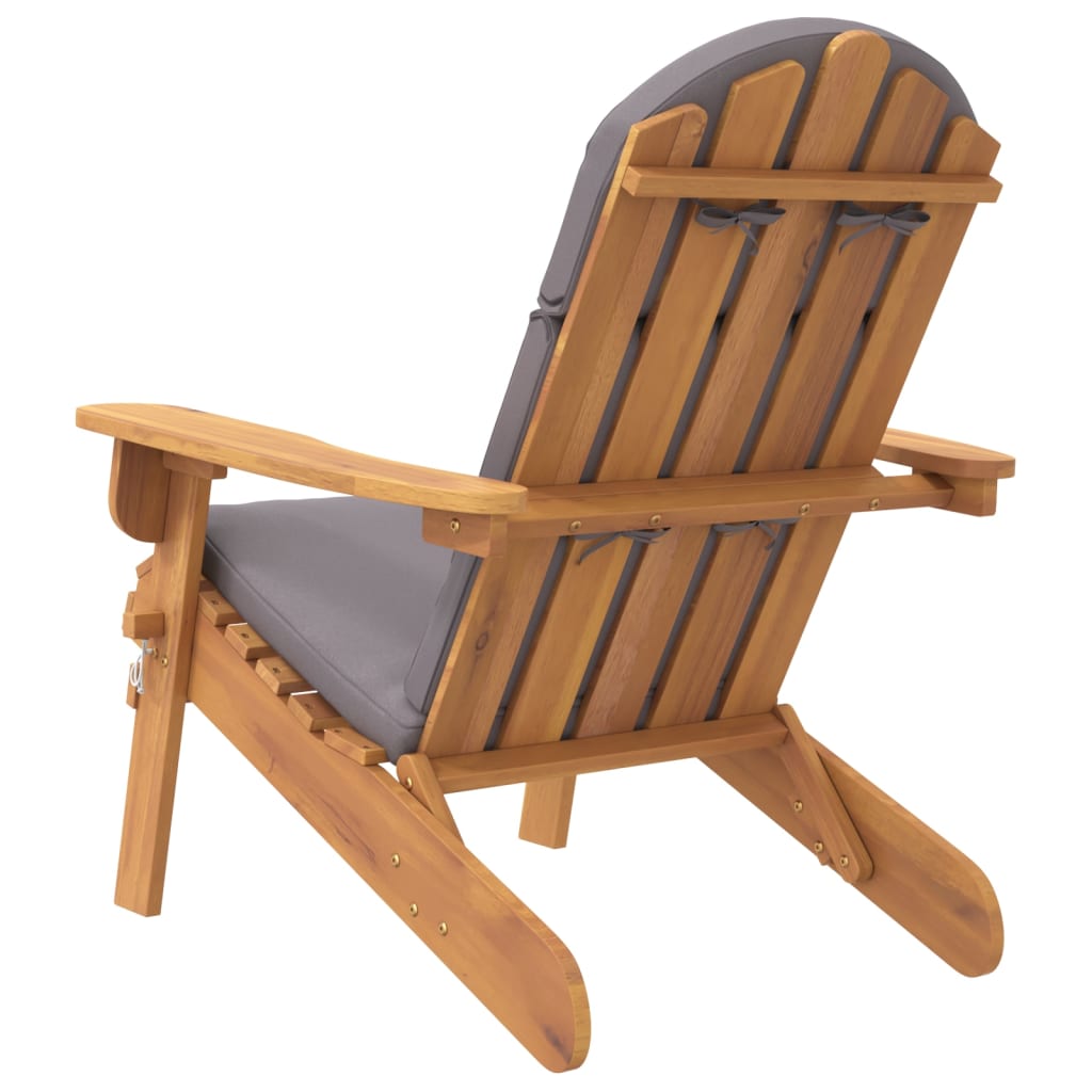 vidaXL Adirondack Patio Chair with Cushions Solid Wood Acacia-3