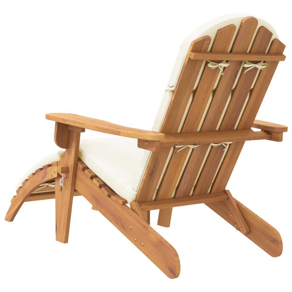 vidaXL Adirondack Patio Chair with Footrest Solid Wood Acacia-3