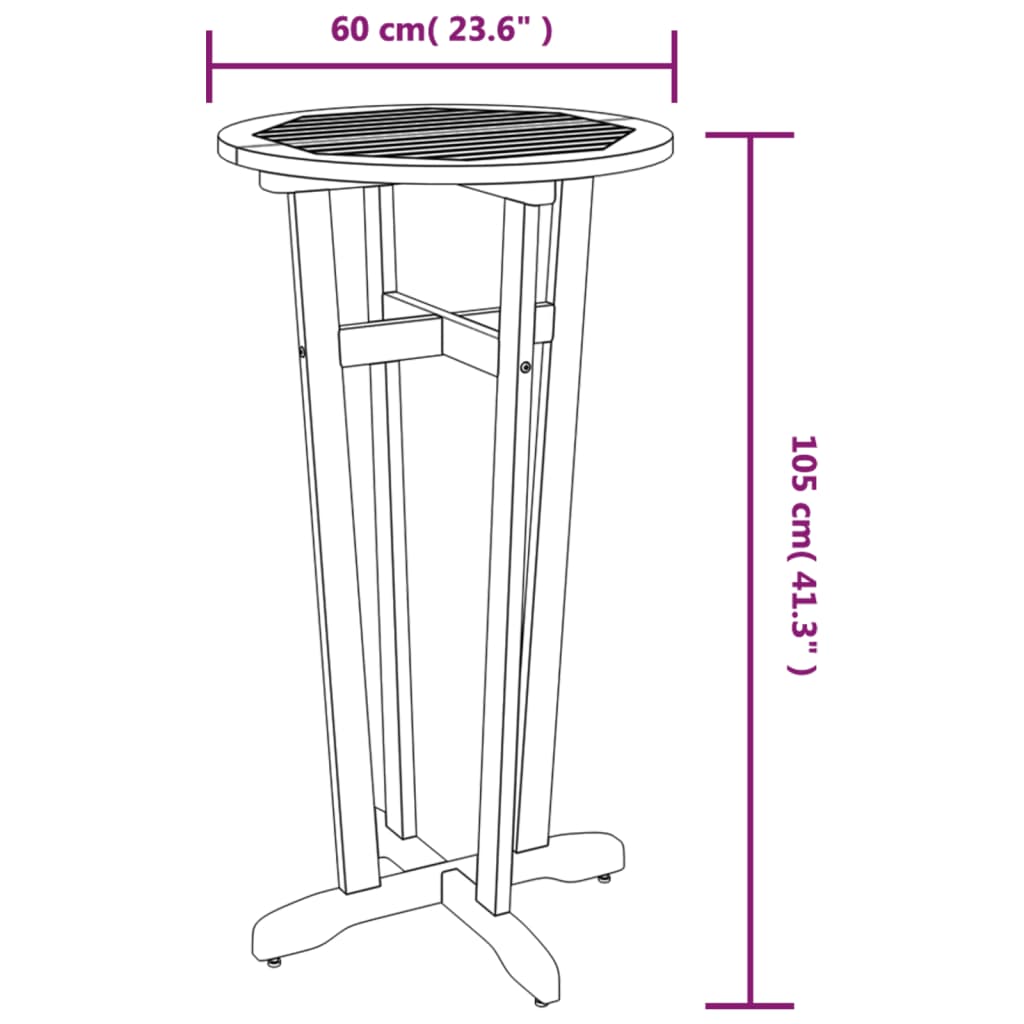 vidaXL 3 Piece Patio Bar Set Solid Wood Acacia-1