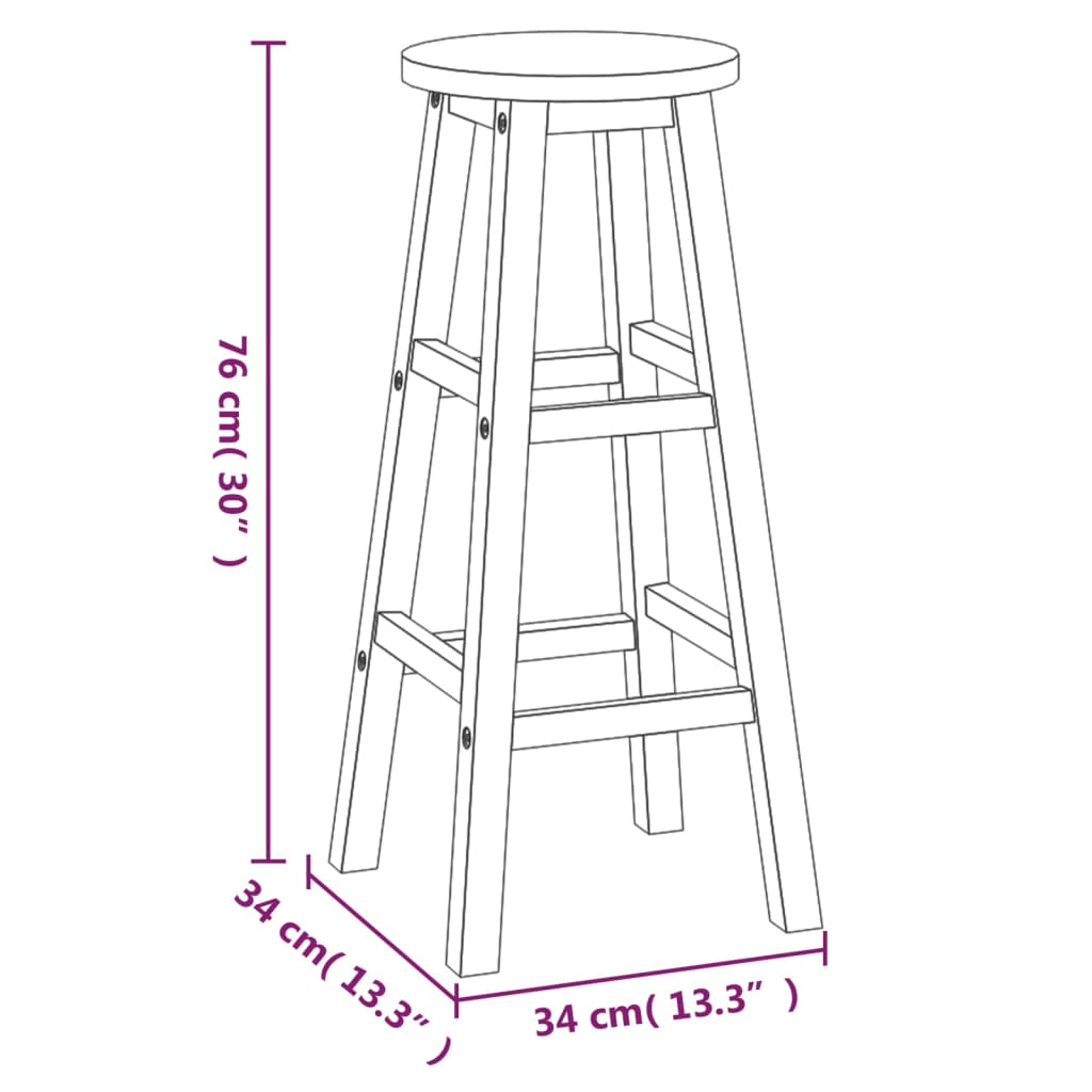 vidaXL 7 Piece Patio Bar Set Solid Wood Acacia-9