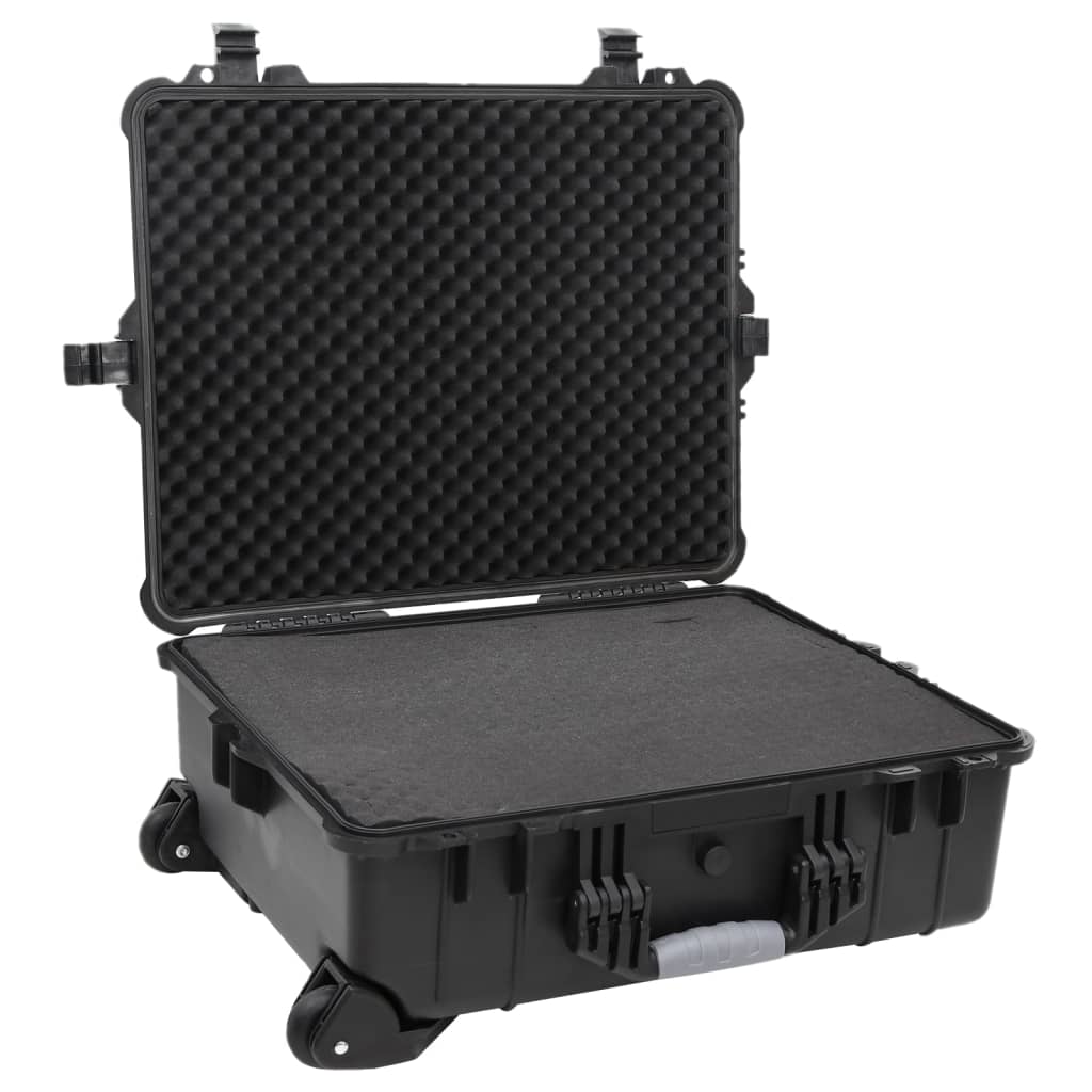 vidaXL Wheeled Flight Case Black 24.8"x19.7"x9.1" PP-2