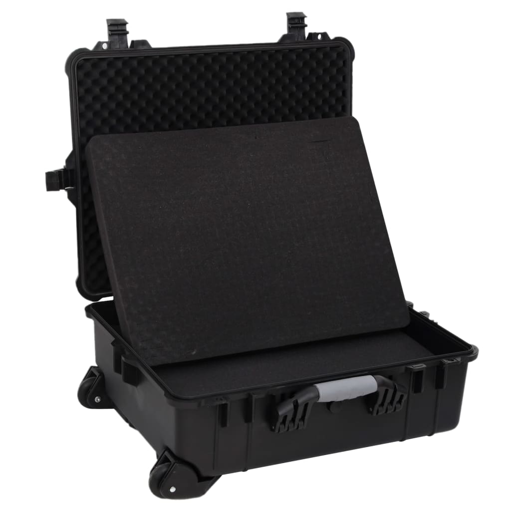 vidaXL Wheeled Flight Case Black 24.8"x19.7"x9.1" PP-3