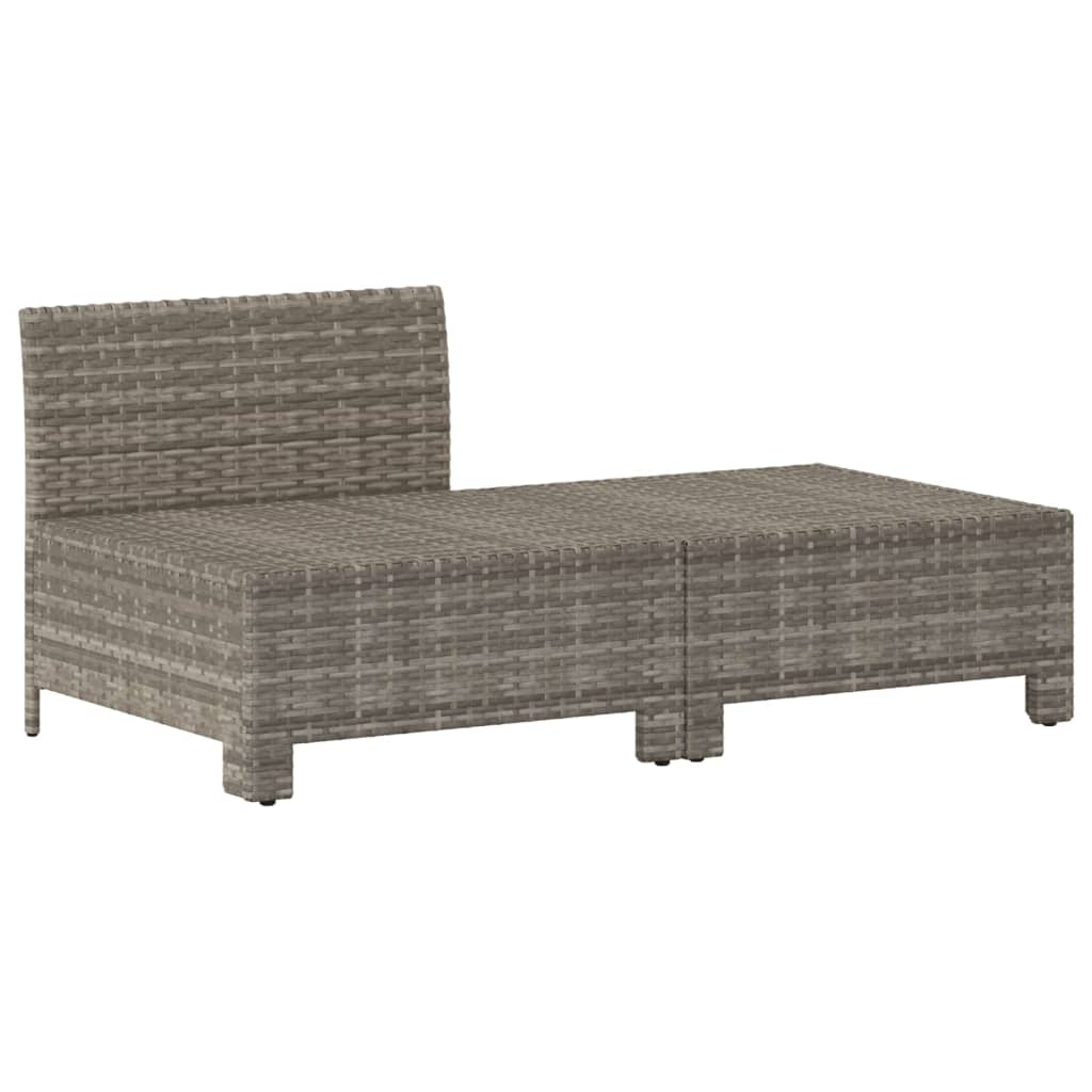 vidaXL 2 Piece Patio Lounge Set with Cushions Gray Poly Rattan-1