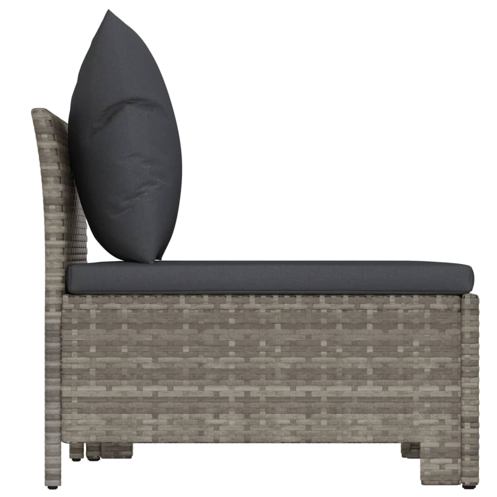 vidaXL 2 Piece Patio Lounge Set with Cushions Gray Poly Rattan-3