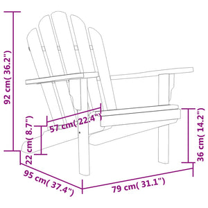 vidaXL Adirondack Chair Patio Lawn Chair Weather Resistant Solid Wood Teak-15