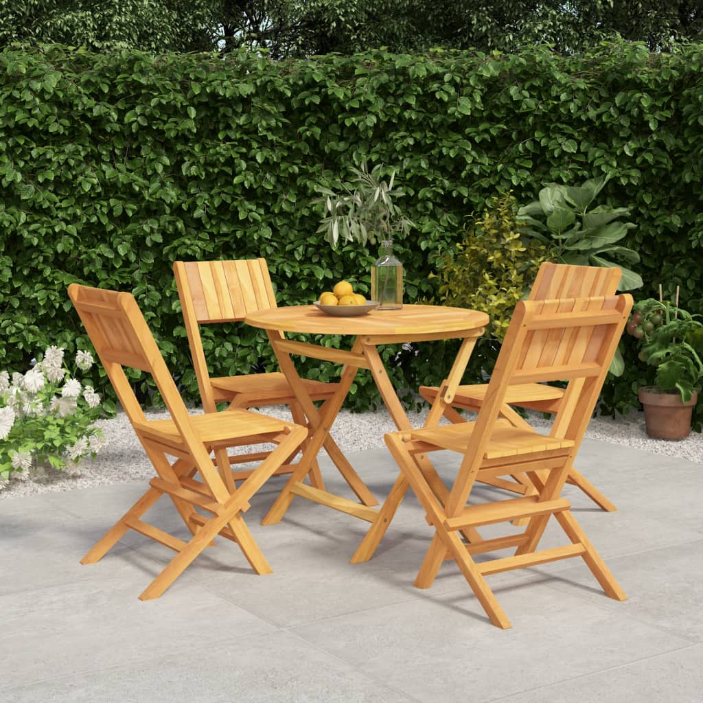 vidaXL 5 Piece Patio Dining Set Solid Wood Teak-0