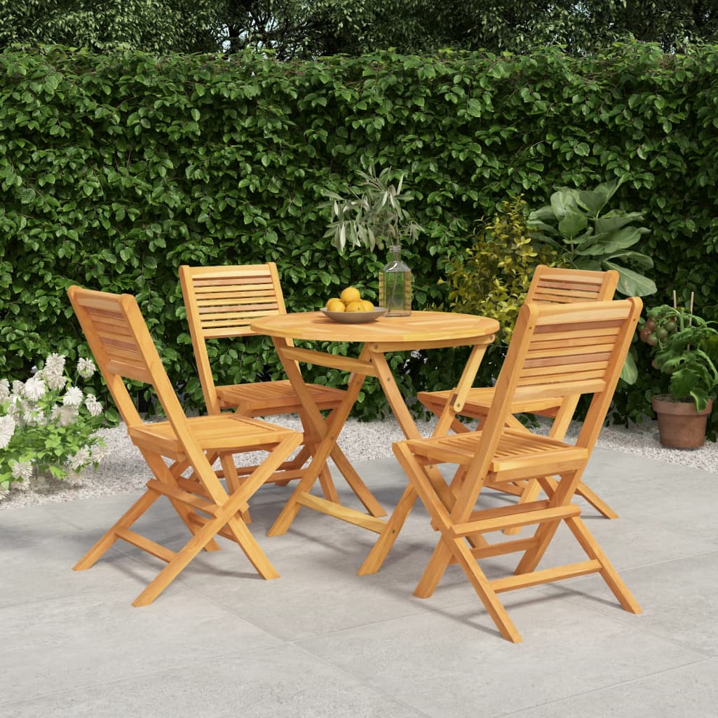 vidaXL 5 Piece Patio Dining Set Solid Wood Teak-0