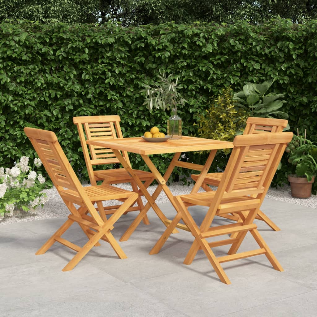 vidaXL 5 Piece Patio Dining Set Solid Wood Teak-0