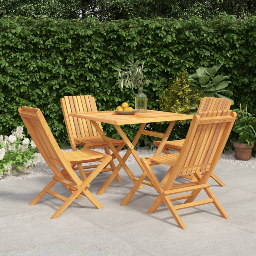 vidaXL 5 Piece Patio Dining Set Solid Wood Teak-0