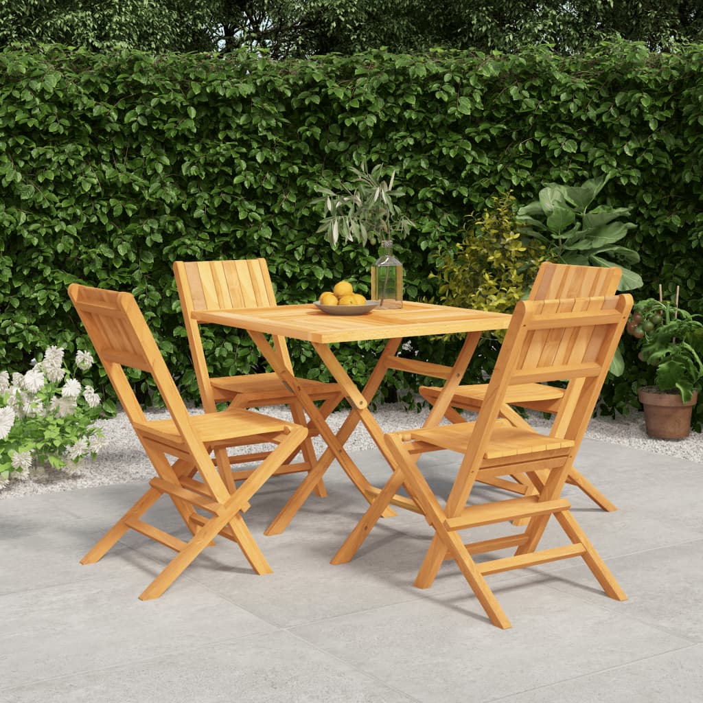 vidaXL 5 Piece Patio Dining Set Solid Wood Teak-0