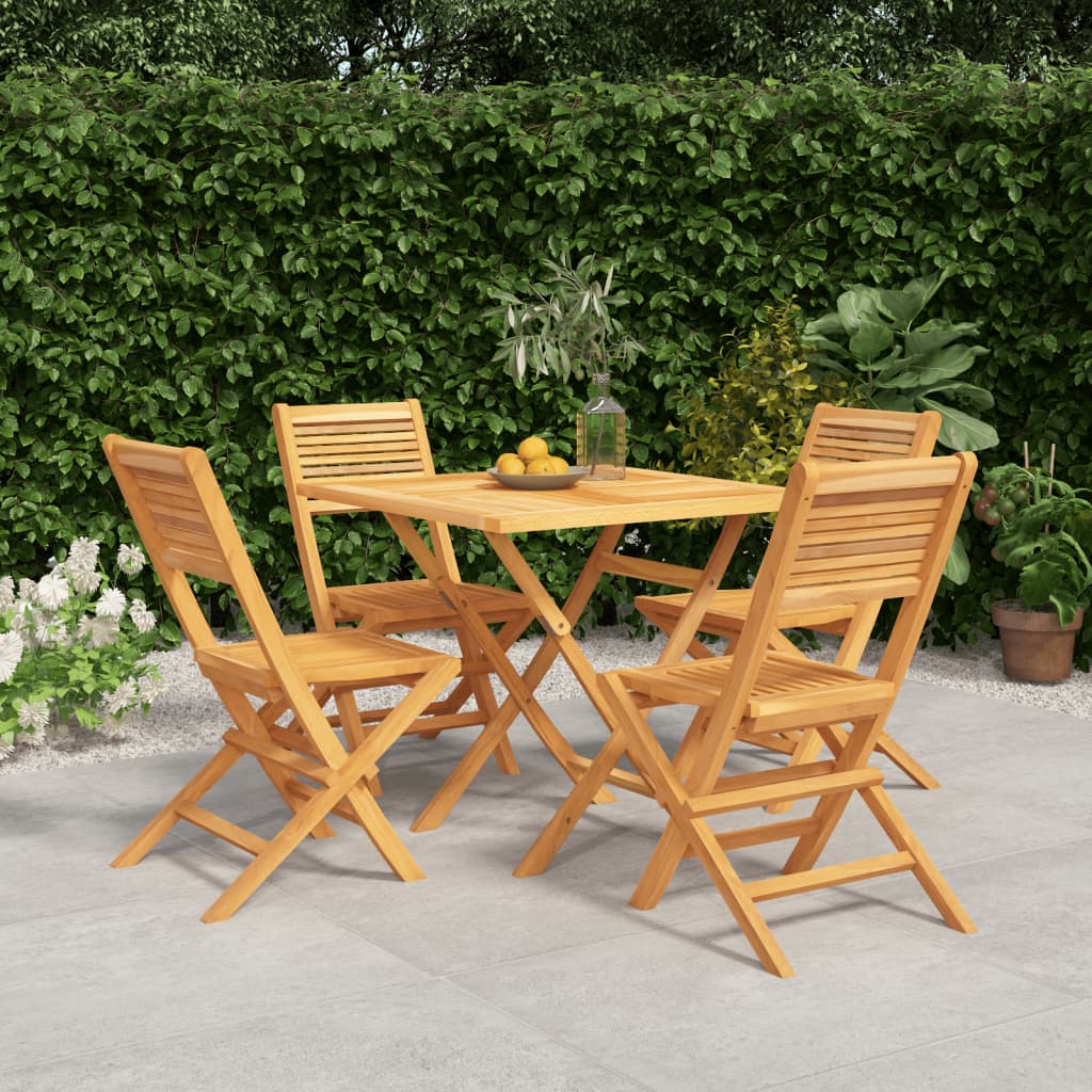 vidaXL 5 Piece Patio Dining Set Solid Wood Teak-0