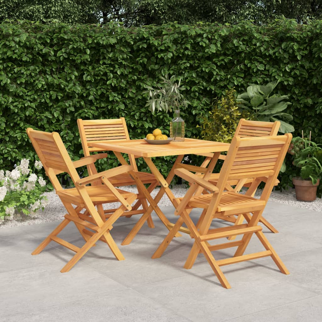 vidaXL 5 Piece Patio Dining Set Solid Wood Teak-0