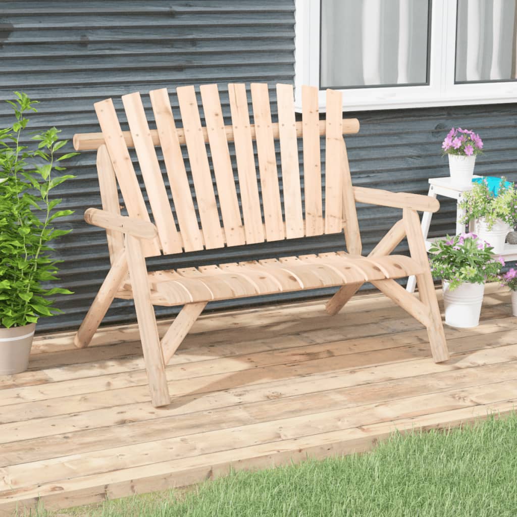 vidaXL 2-Seater Patio Bench 46.9"x33.5"x38.6" Solid Wood Spruce-0