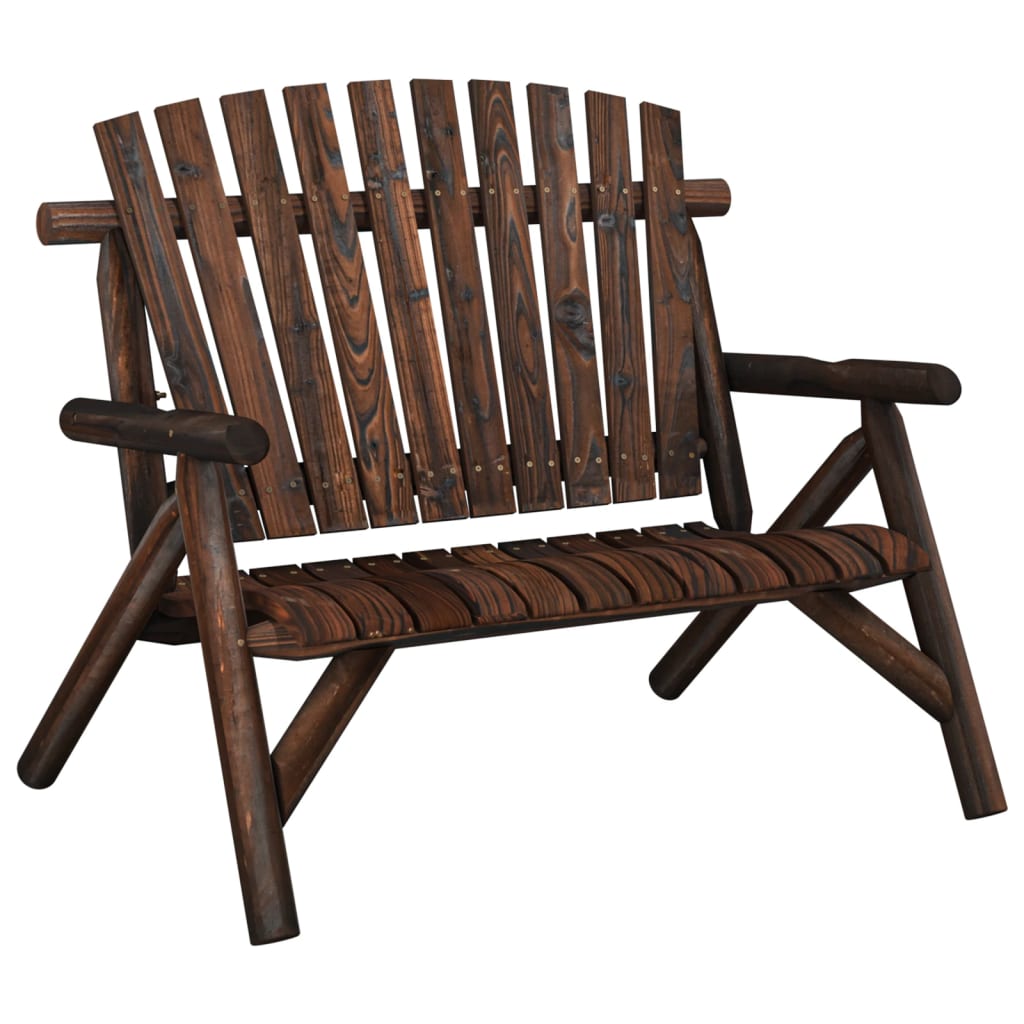 vidaXL 2-Seater Patio Bench 46.9"x33.5"x38.6" Solid Wood Spruce-5